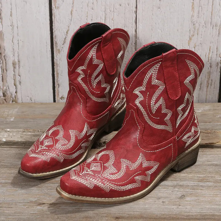 Drune | Elegant Gestickte Western Stiefeletten