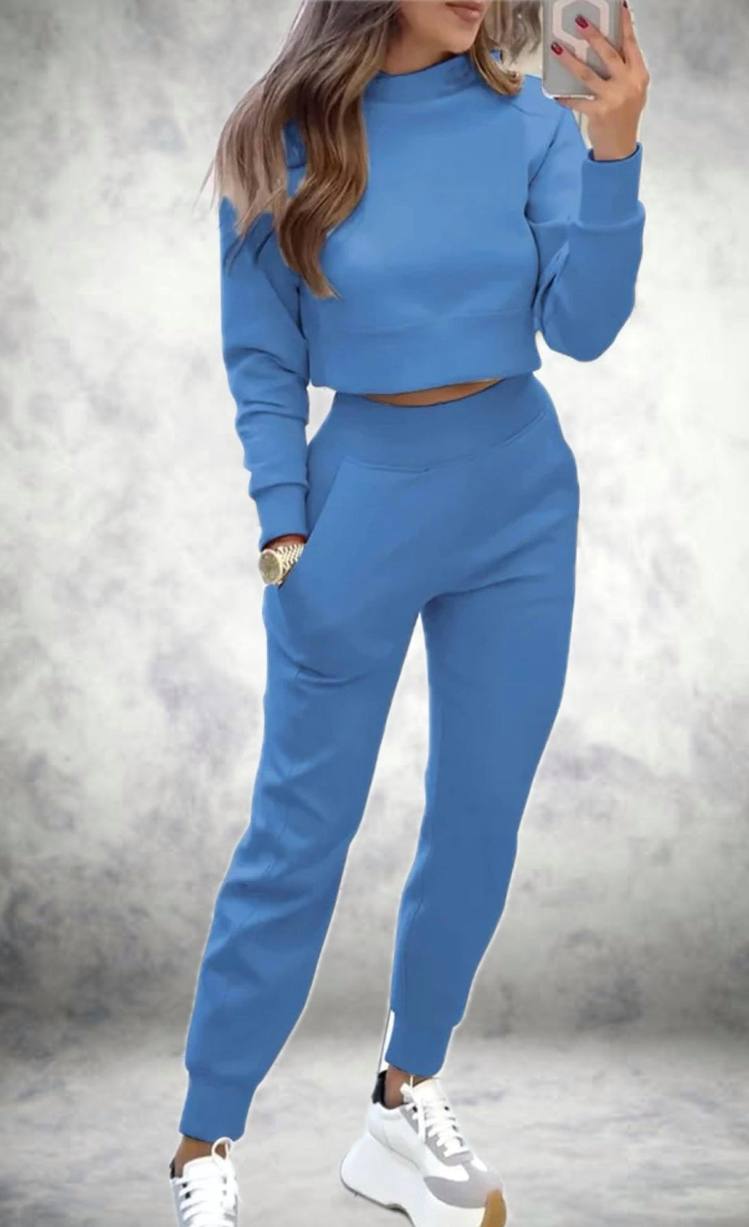 Drune | Schicker Trainingsanzug mit Langen Ärmeln und High Waist Hose