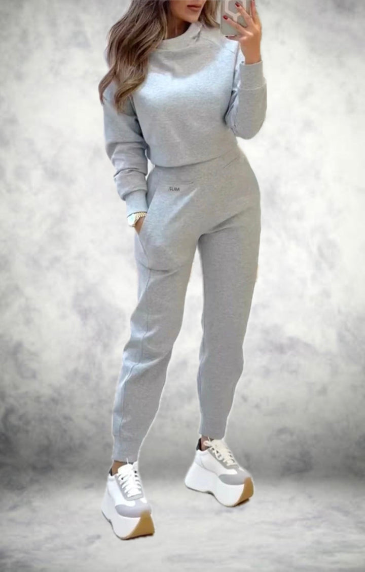 Drune | Schicker Trainingsanzug mit Langen Ärmeln und High Waist Hose