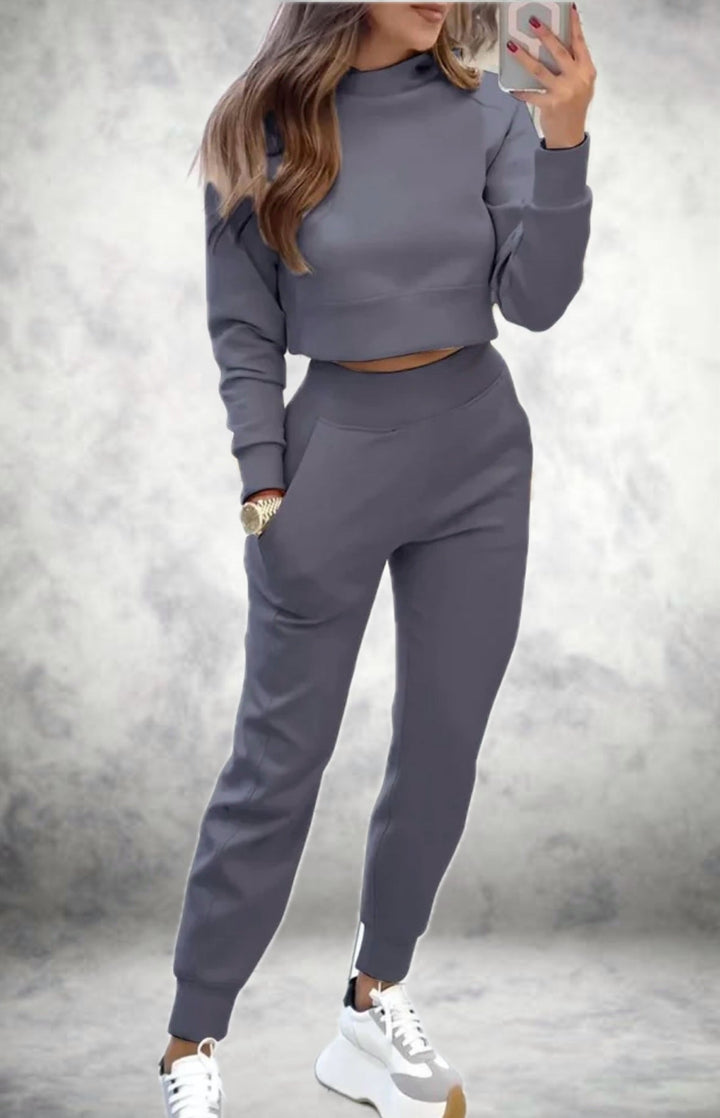 Drune | Schicker Trainingsanzug mit Langen Ärmeln und High Waist Hose