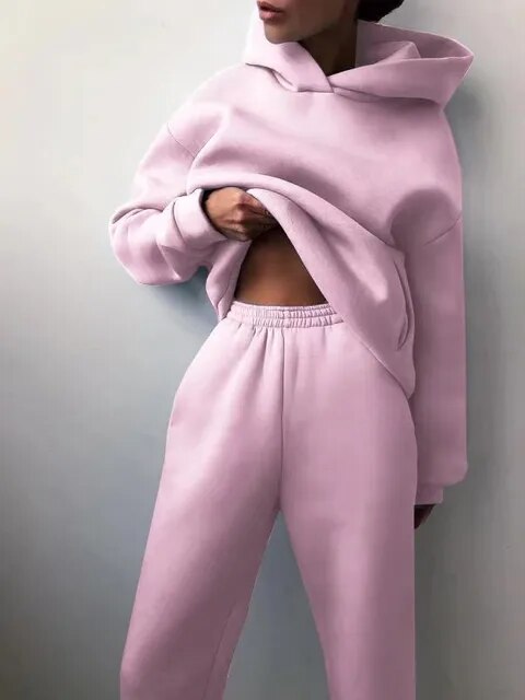 Drune | Bequeme Kapuzenpullover- und Jogginghosen-Set für Frauen