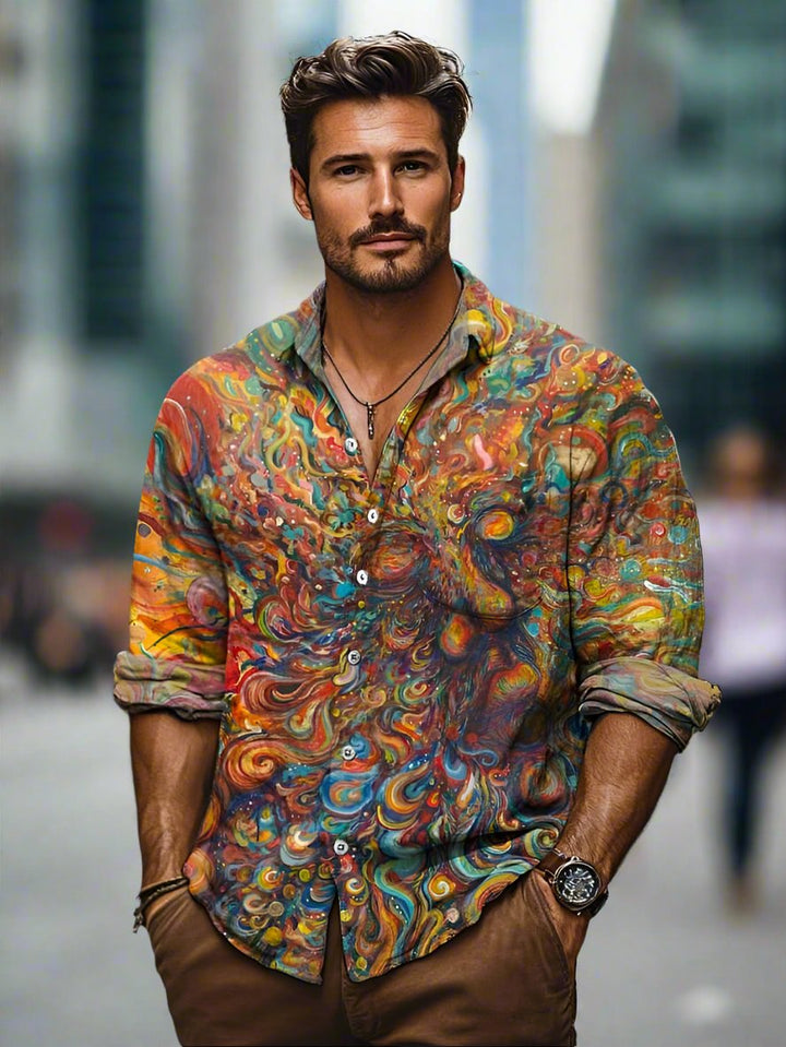 Drune | Künstlerisches Button Down Sommerhemd Für Herren