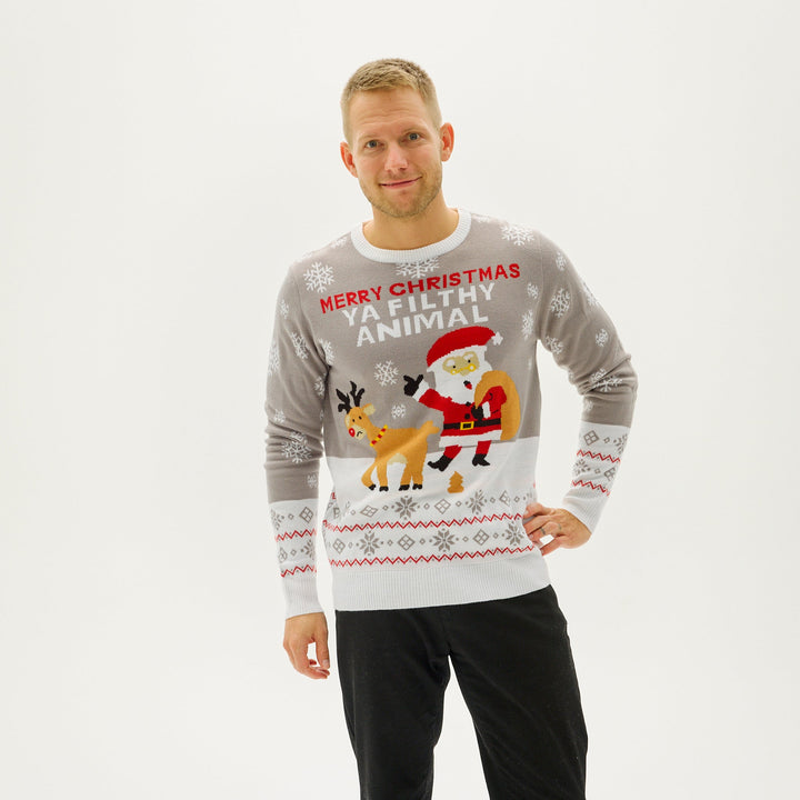 Drune | Ya Filthy Animal Weihnachts-Pullover - Herren