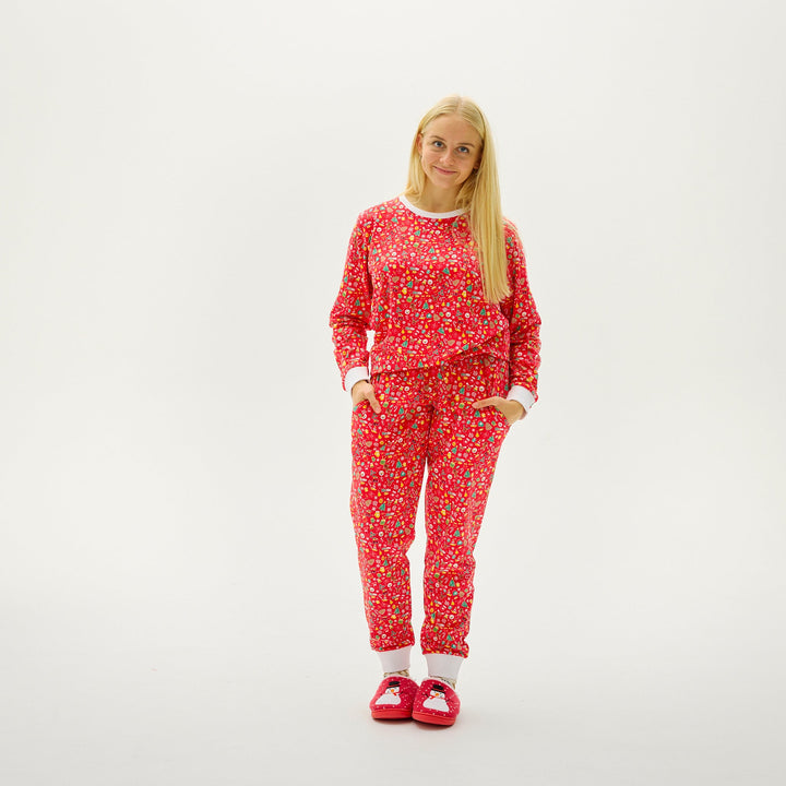 Drune | Verrückte Weihnachten Pyjama Rot - Damen