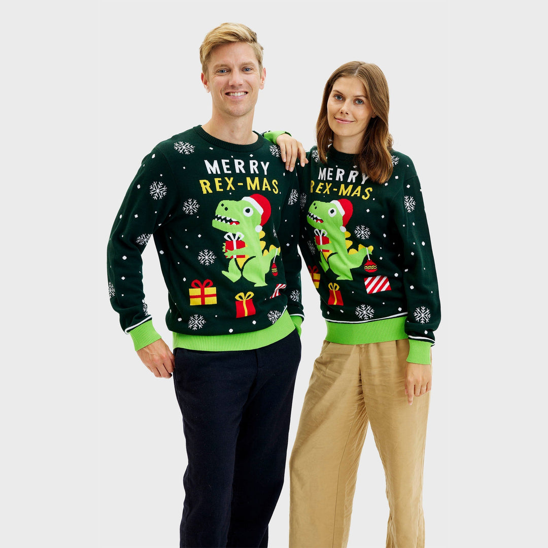 Drune | Lustiger Dino Weihnachtspullover - Herren