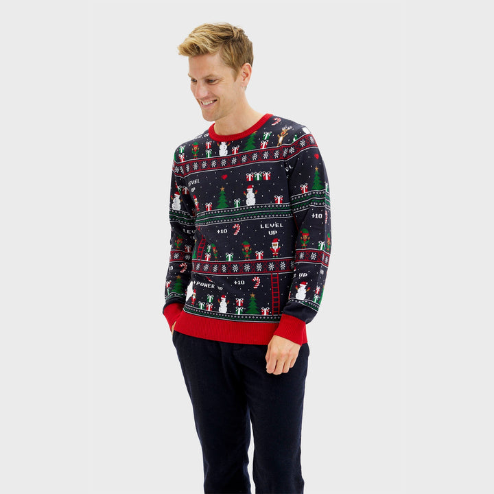 Drune | Vintage Gamer Weihnachtspullover - Herren