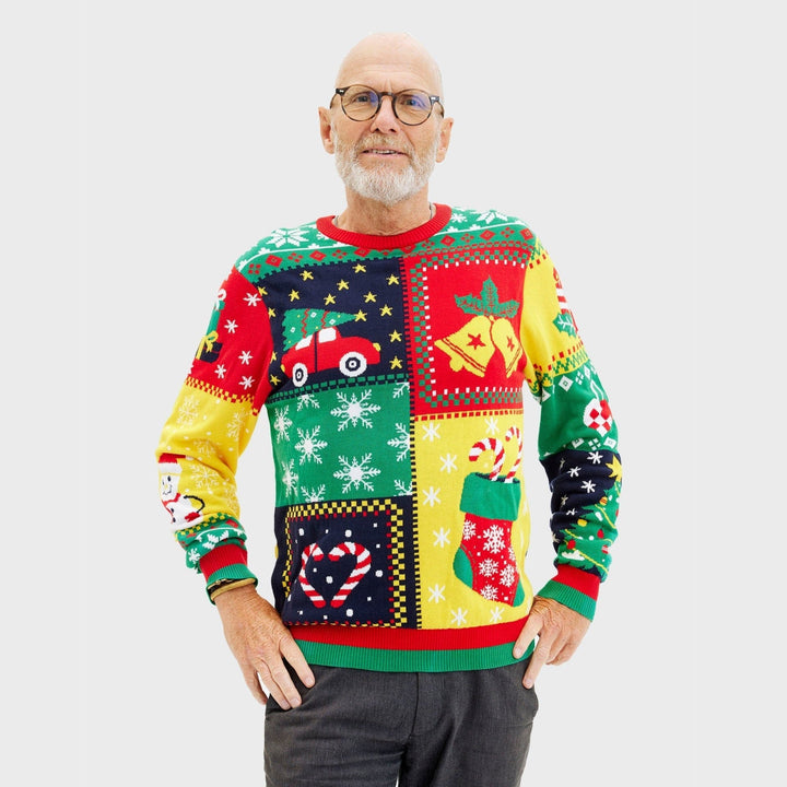 Drune | Der Patchwork Weihnachts-Pullover - Herren