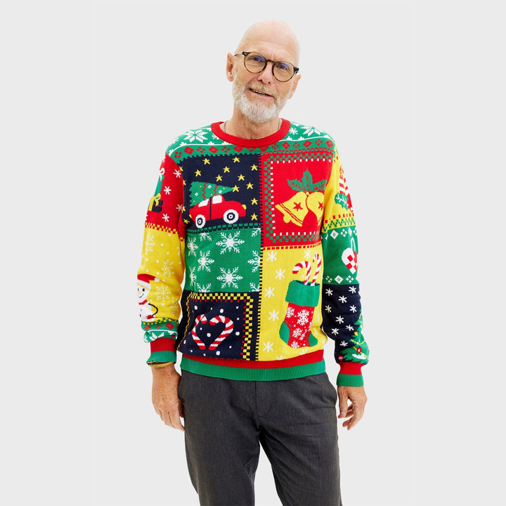 Drune | Der Patchwork Weihnachts-Pullover - Herren