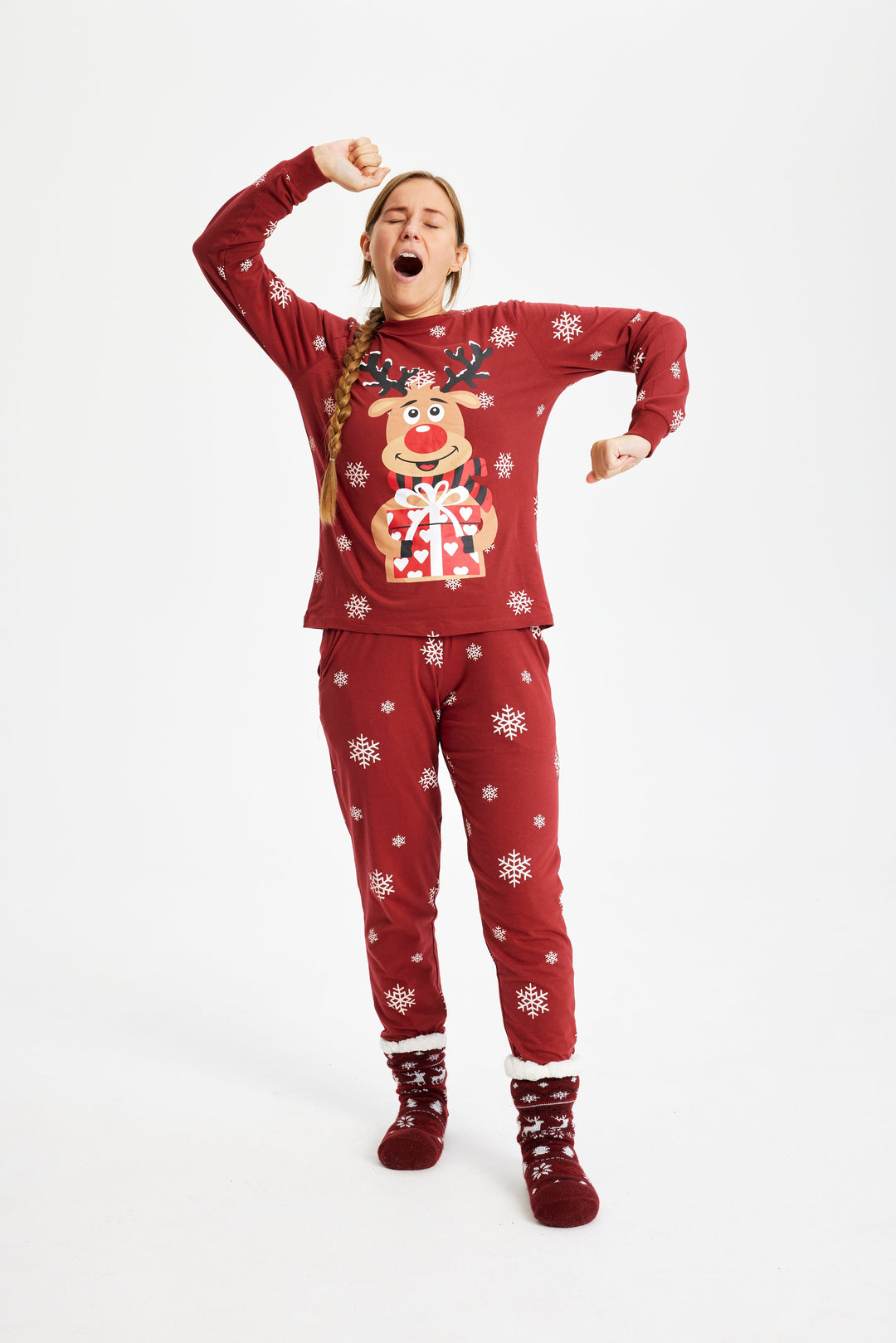 Drune | Rudolfs Süßes Weihnachts-Pyjama Rot - Damen