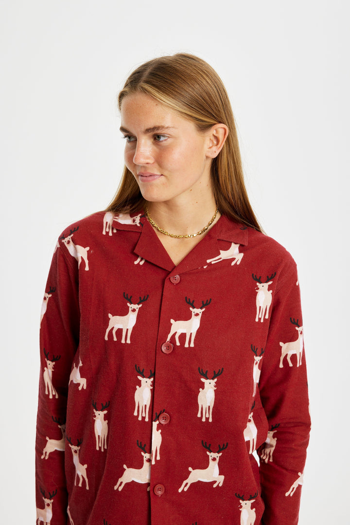 Drune | Rentier Weihnachts-Pyjama Flanell - Damen