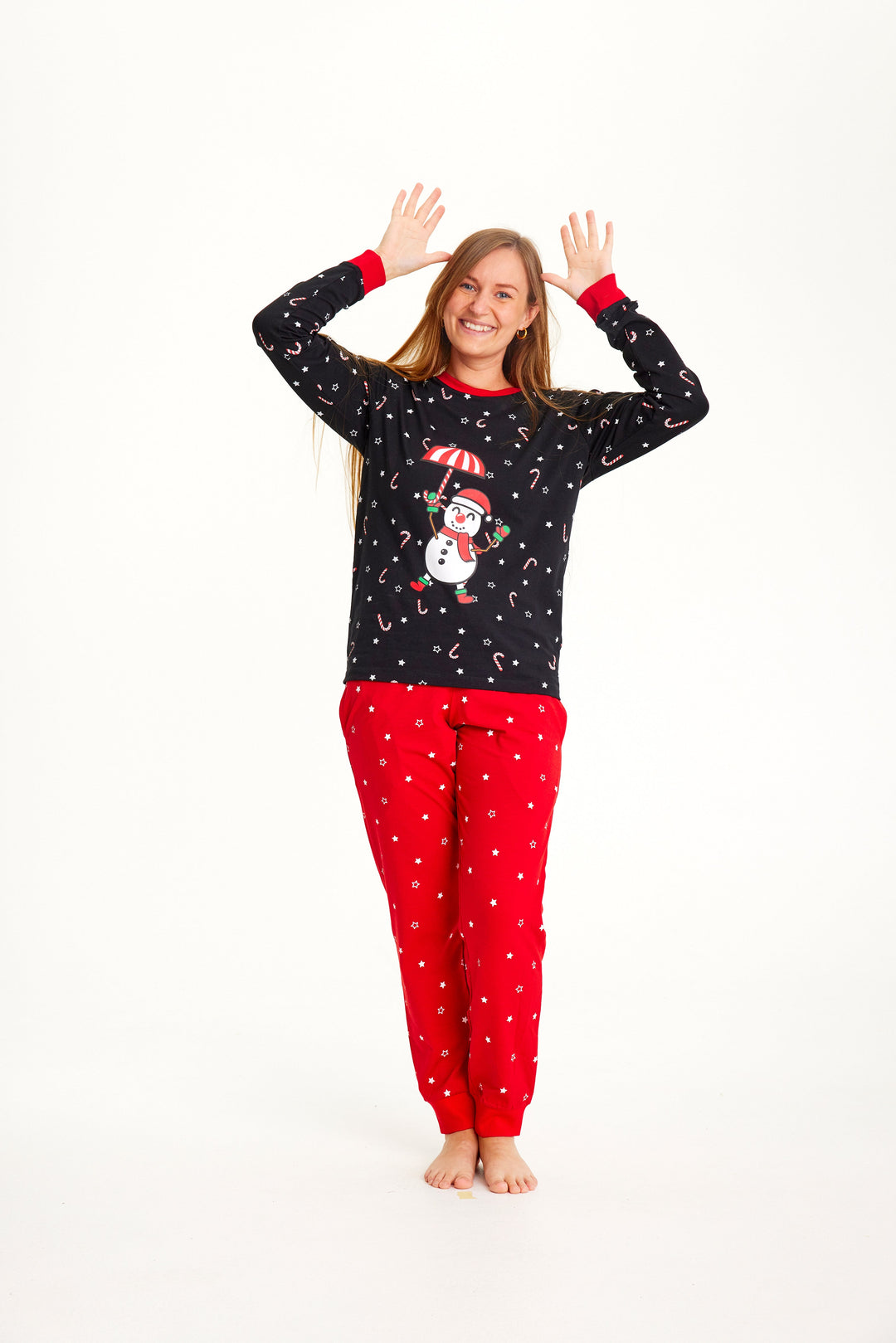 Drune | Flugender Schneemann Weihnachts-Pyjama - Damen