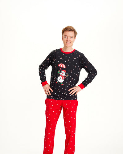 Drune | Fliegender Schneemann Weihnachts-Pyjama - Herren