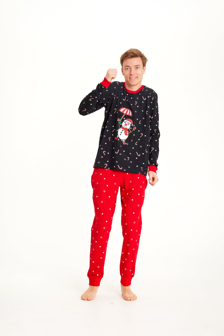 Drune | Fliegender Schneemann Weihnachts-Pyjama - Herren