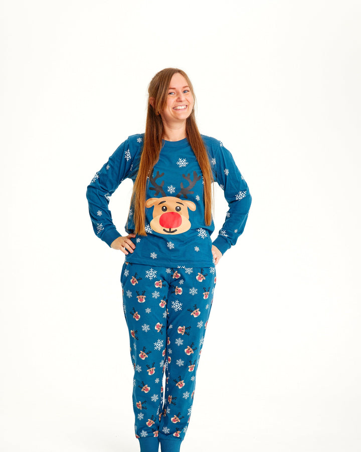 Drune | Rudolfs Weihnachts-Pyjama Blau - Damen