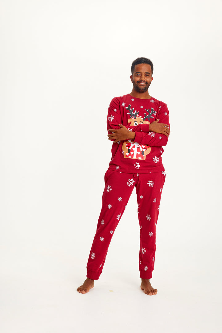 Drune | Rudolfs süßer Weihnachts-Pyjama Rot - Herren