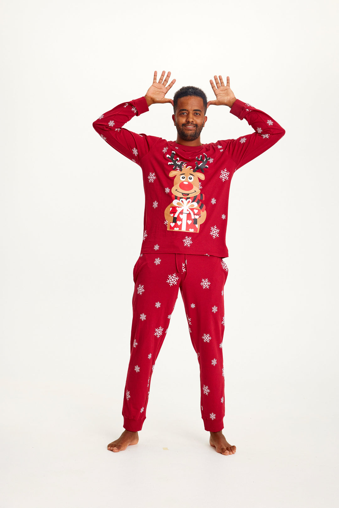 Drune | Rudolfs süßer Weihnachts-Pyjama Rot - Herren
