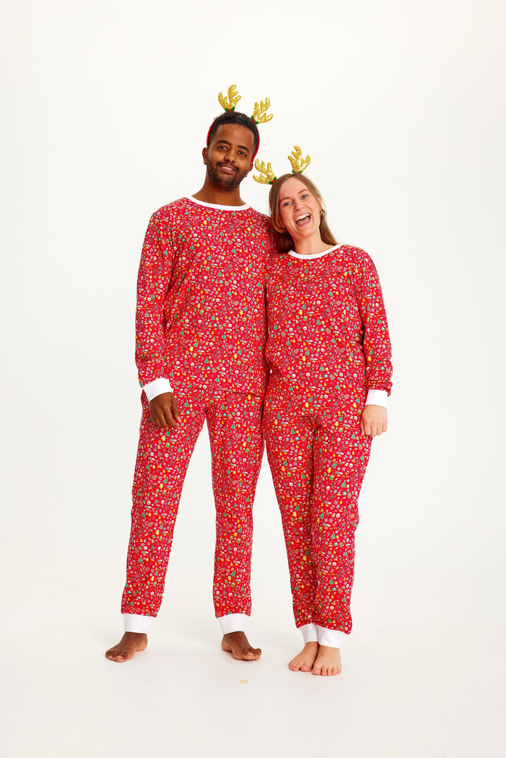 Drune | Verrückte Weihnachten Pyjama Rot - Damen