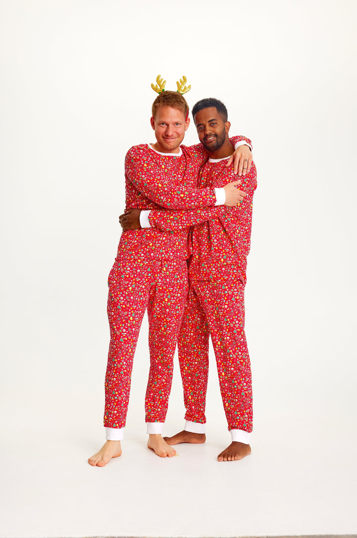 Drune | Verrückte Weihnachts-Pyjama Rot - Herren