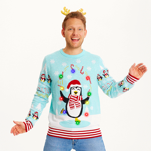 Drune | Pingos Weihnachts-Pullover LED - Herren