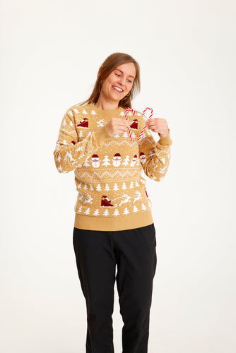 Drune | Der stilvolle Weihnachtspullover Beige - Damen