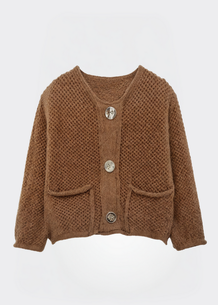 Drune | Damen Strickjacke mit Knöpfen und weicher Textur