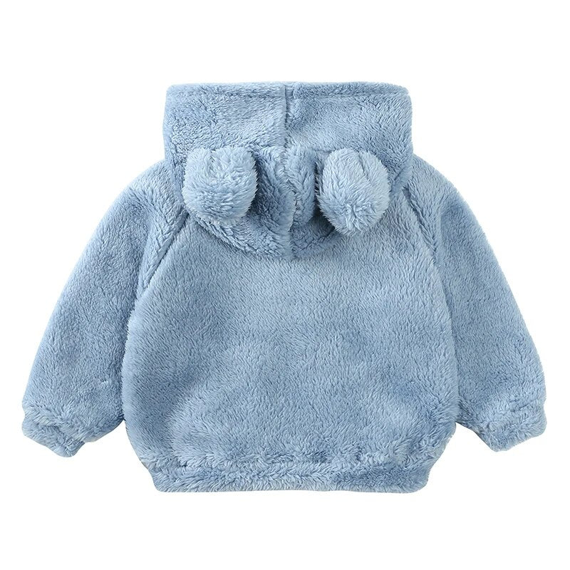 Drune Comfort Modische Bären-Kinderjacke aus dickem Samt