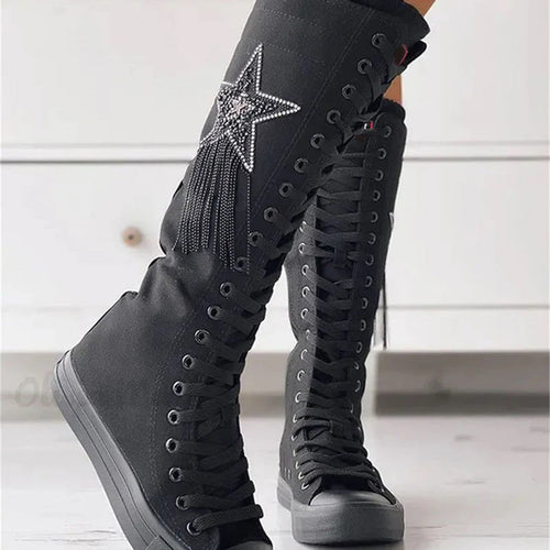 Schnürstiefel mit Quasten Drune