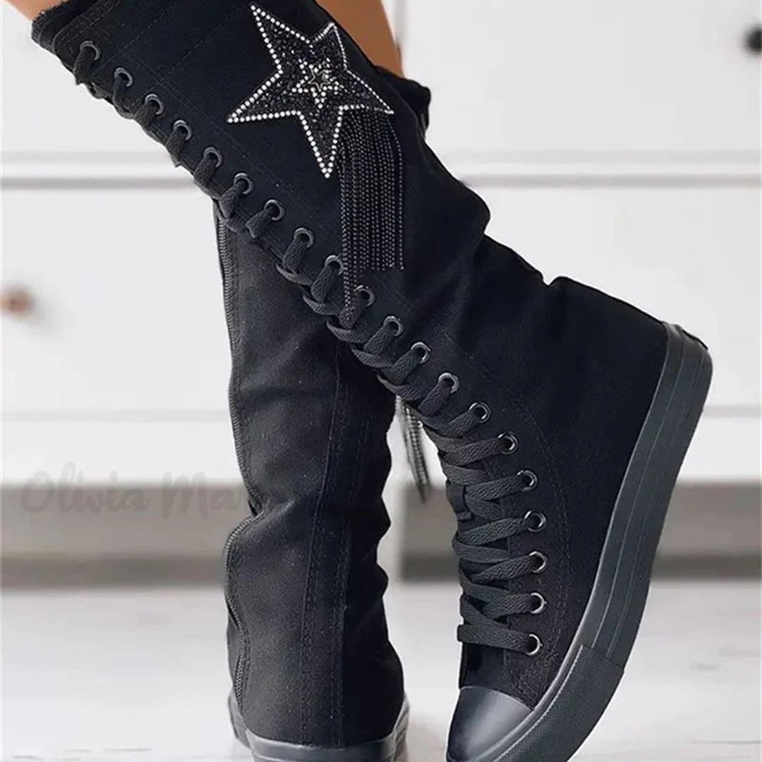 Schnürstiefel mit Quasten Drune