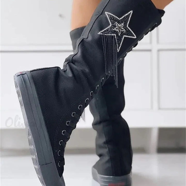 Schnürstiefel mit Quasten Drune