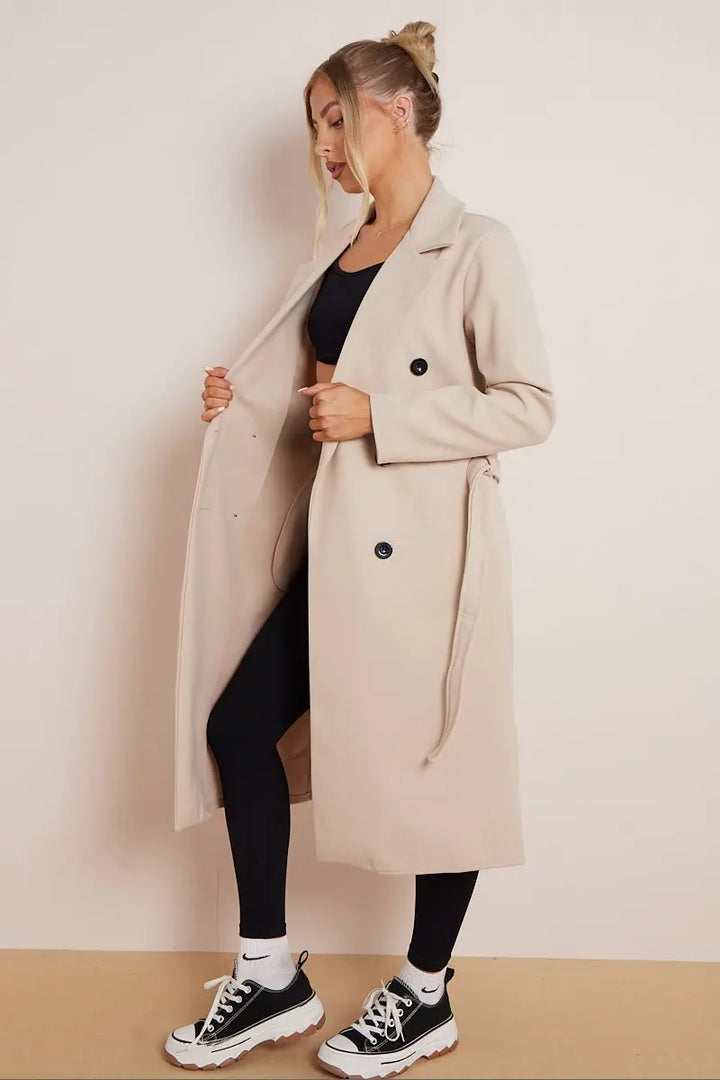 Drune | Damen Doppelreihiger Gürtelmantel