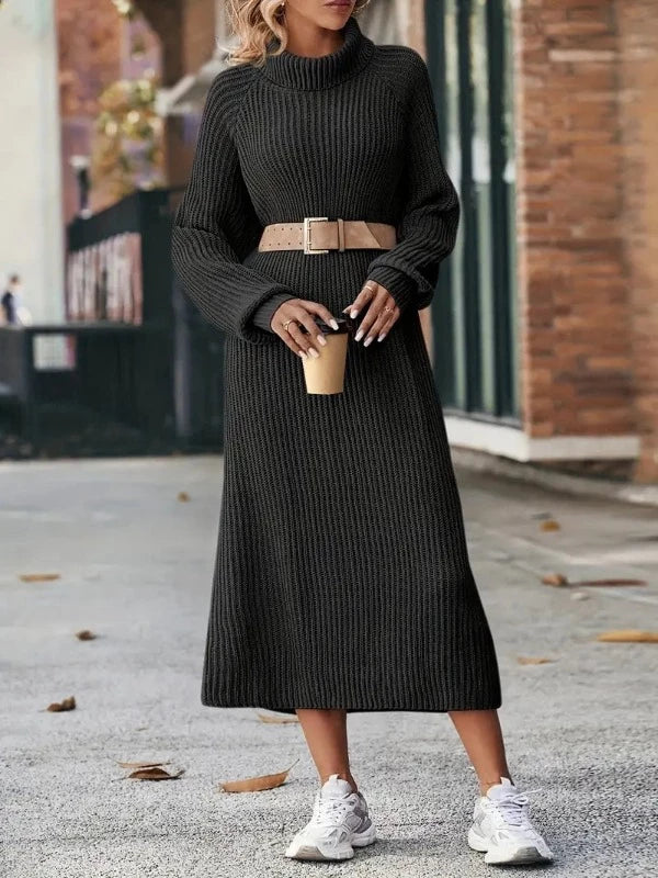 Drune - Elegante Stickad Klänning - Damen Strickkleid für Stil und Komfort