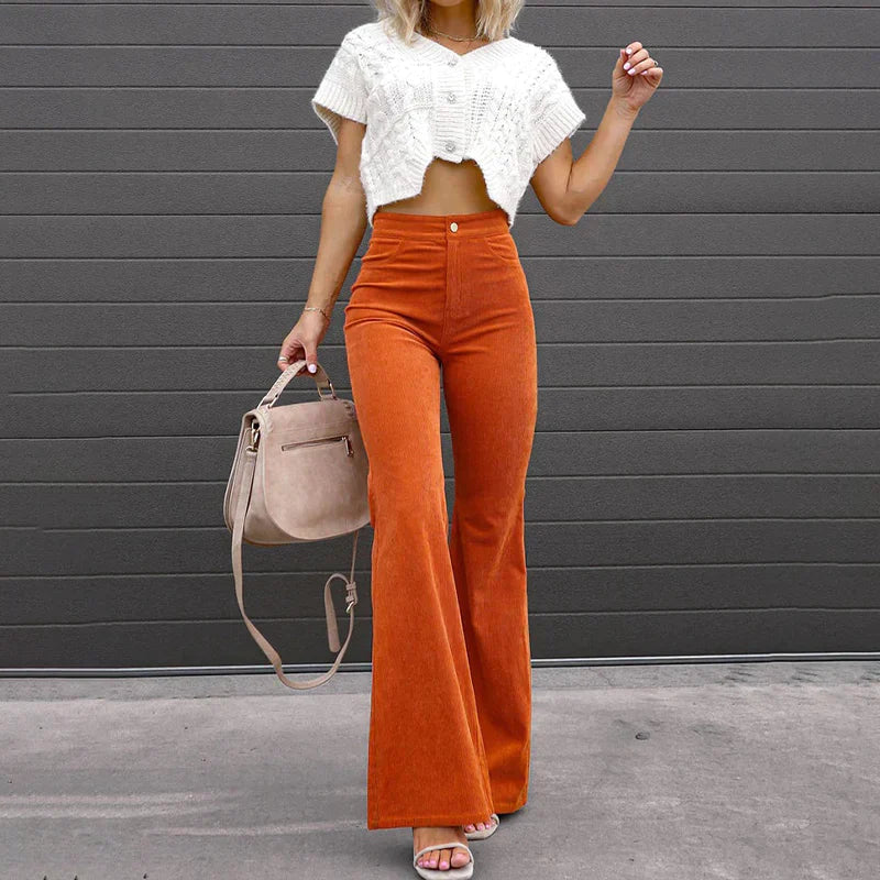 Drune | Corduroy-Hose - Hohe Taille Damenhose für einen trendigen Look