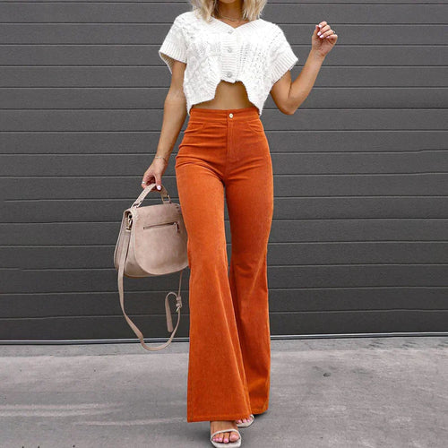 Drune | Corduroy-Hose - Hohe Taille Damenhose für einen trendigen Look