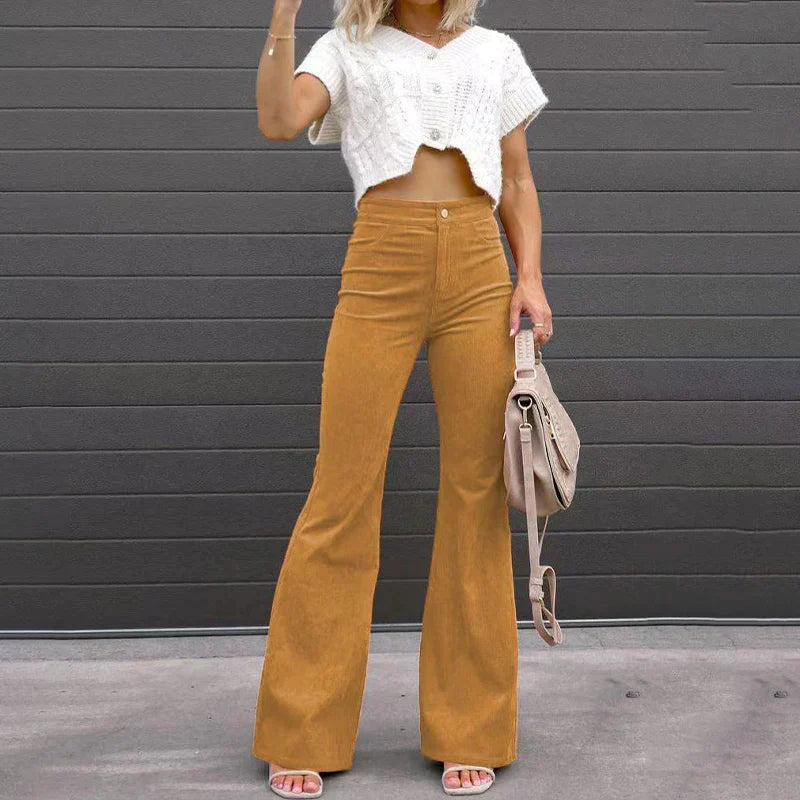 Drune | Corduroy-Hose - Hohe Taille Damenhose für einen trendigen Look