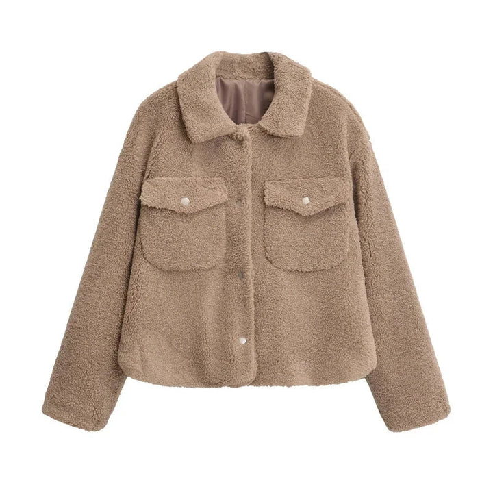 Drune | Kurze Damenjacke mit Teddyfell