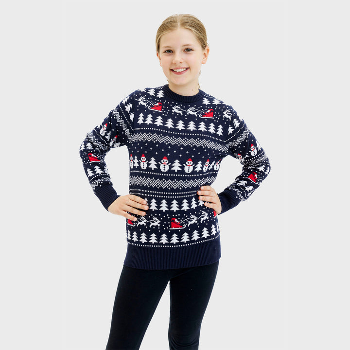 Drune | Der stilvolle Weihnachtspullover Navy - Kinder