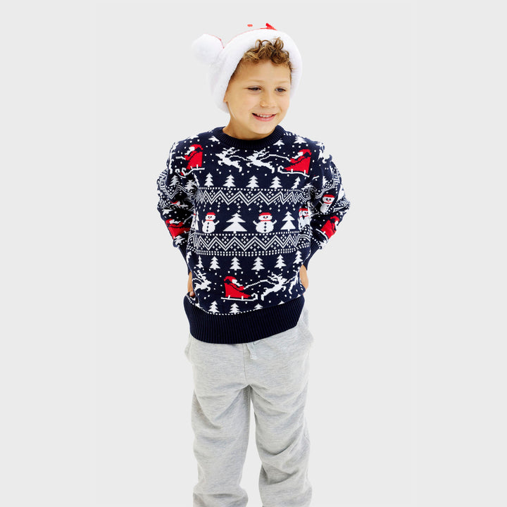 Drune | Der stilvolle Weihnachtspullover Navy - Kinder
