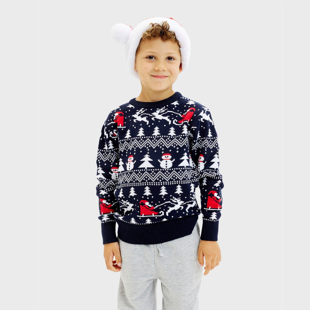 Drune | Der stilvolle Weihnachtspullover Navy - Kinder
