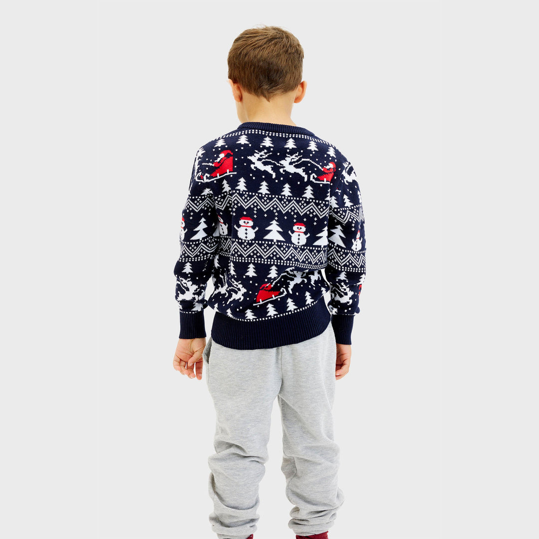 Drune | Der stilvolle Weihnachtspullover Navy - Kinder