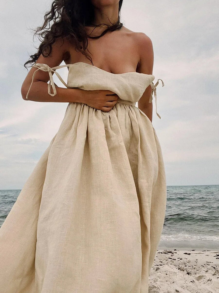 Drune | Madleine Langes Leinen Sommerkleid für Damen