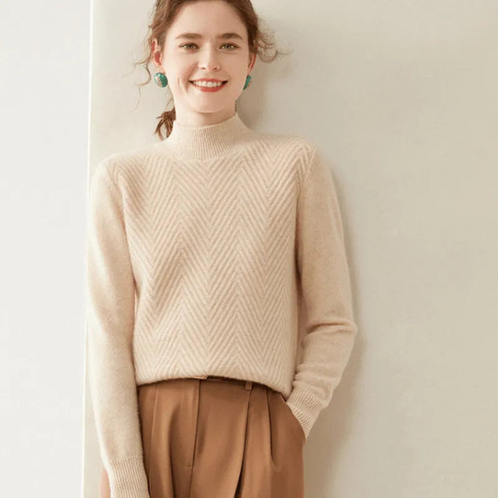 Drune | mit Chevron-Muster und Mock Neck