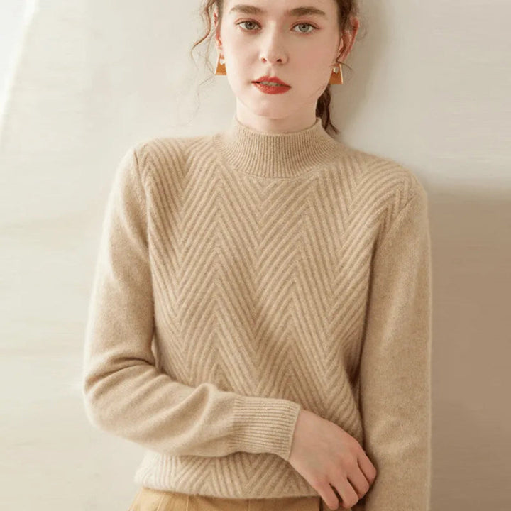 Drune | mit Chevron-Muster und Mock Neck
