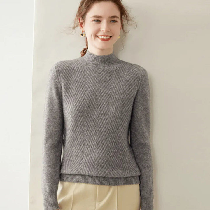 Drune | mit Chevron-Muster und Mock Neck