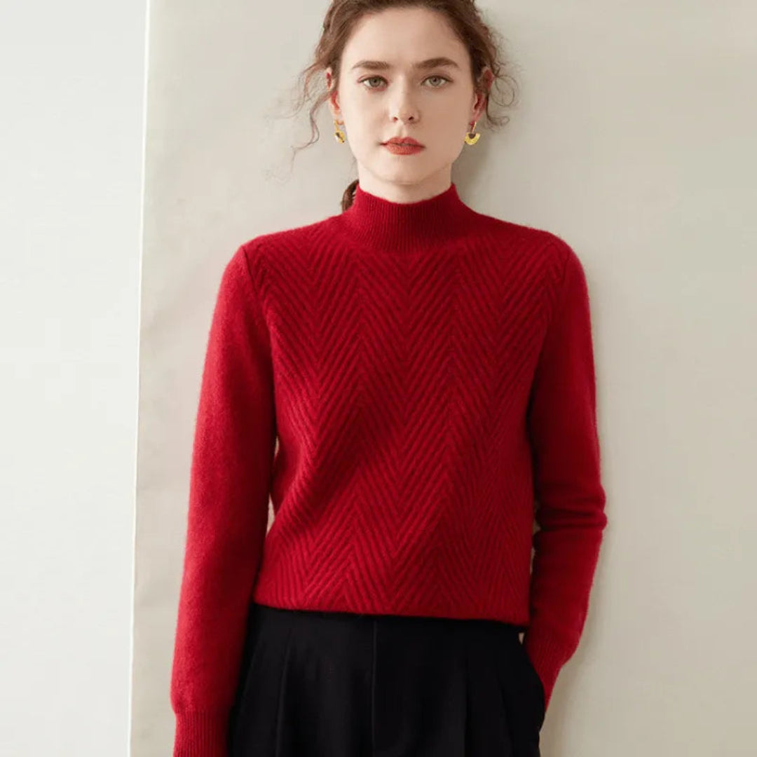Drune | mit Chevron-Muster und Mock Neck