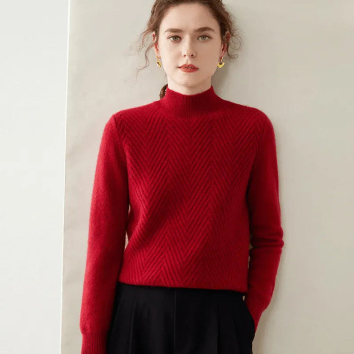 Drune | mit Chevron-Muster und Mock Neck