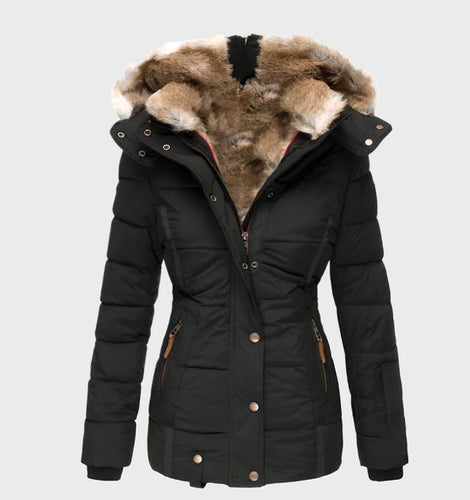 Drune | Winterjacke mit Weichem Futter Kapuze und Kunstpelz für Damen