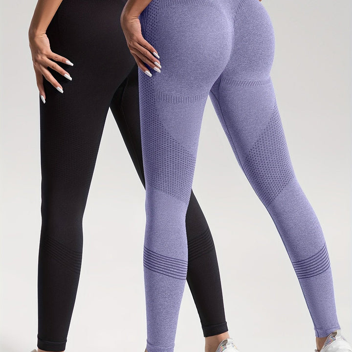 Drune | Eleganz Set aus 2 Gepunkteten Fitness-Leggings für Stilvolle Workouts