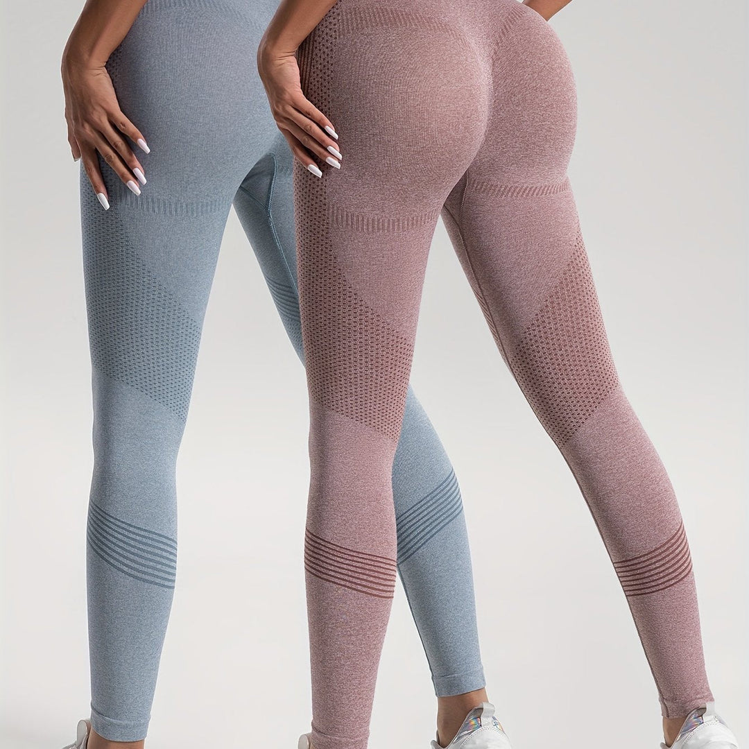 Drune | Eleganz Set aus 2 Gepunkteten Fitness-Leggings für Stilvolle Workouts