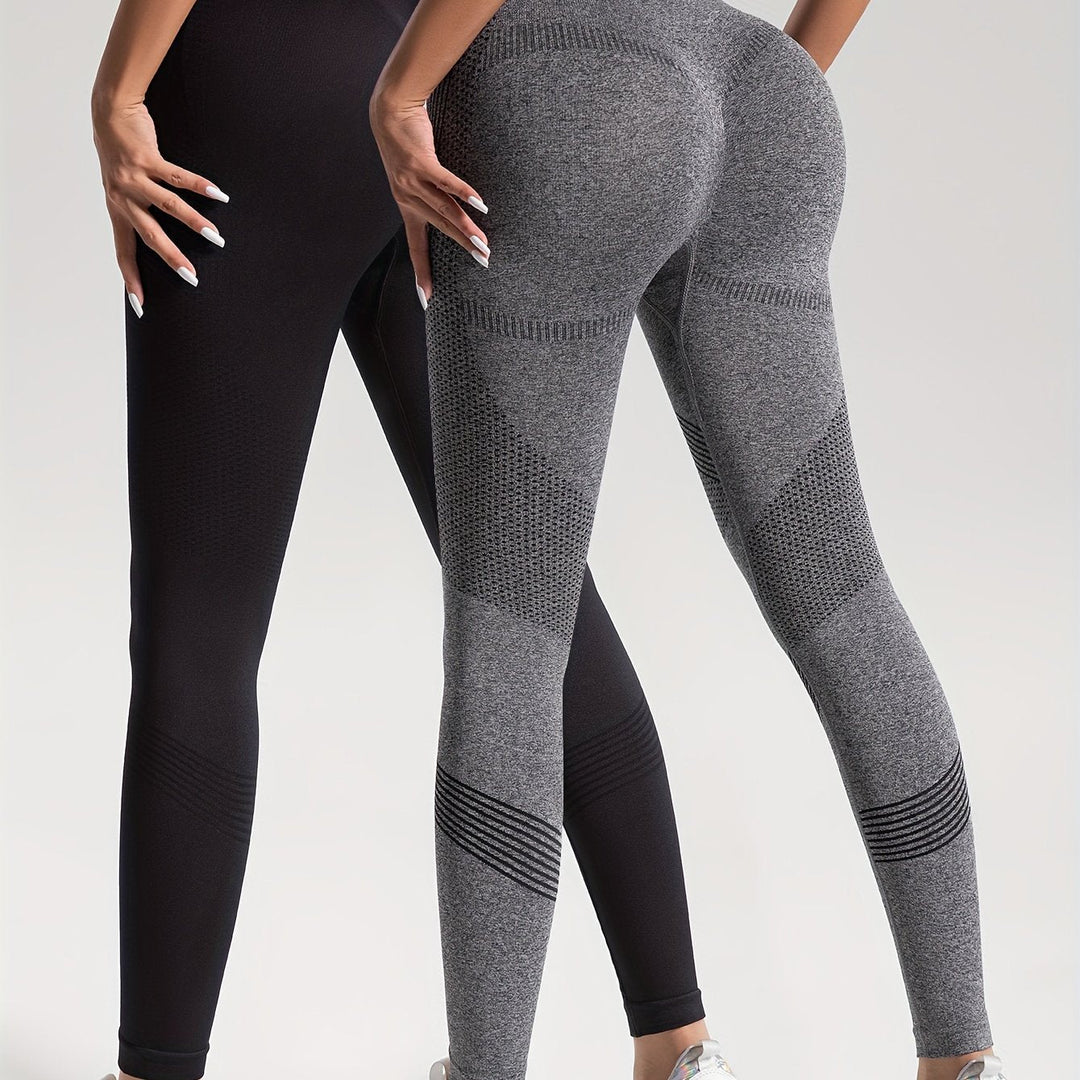 Drune | Eleganz Set aus 2 Gepunkteten Fitness-Leggings für Stilvolle Workouts