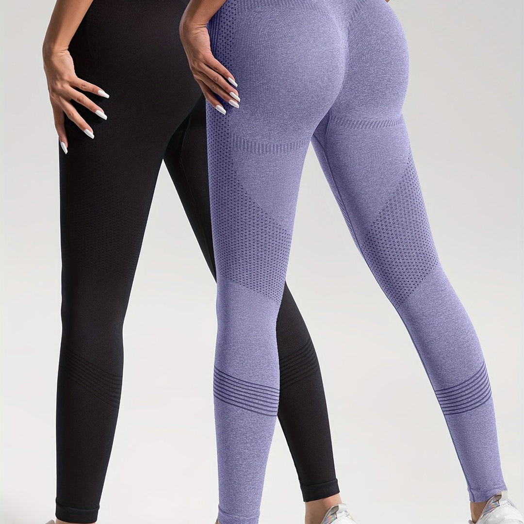 Drune | Eleganz Set aus 2 Gepunkteten Fitness-Leggings für Stilvolle Workouts